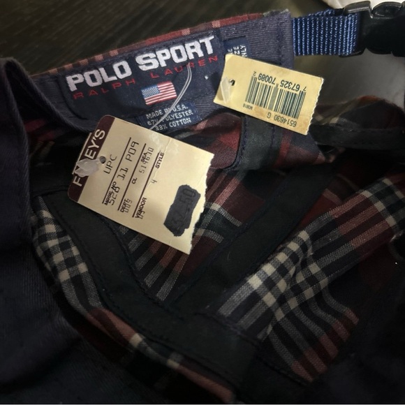 NEW Vintage Polo by Ralph Lauren Plaid Ball Hat - Red and Navy - Picture 4 of 4